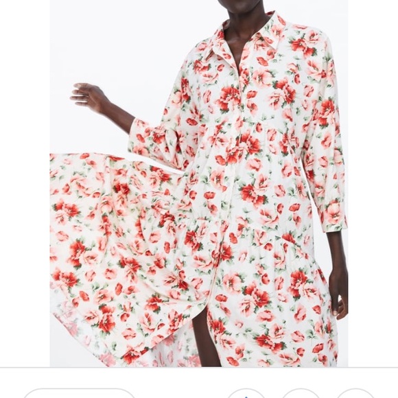 Floral Dress with asymmetrical hem. Zara💥Size Med - Picture 5 of 10